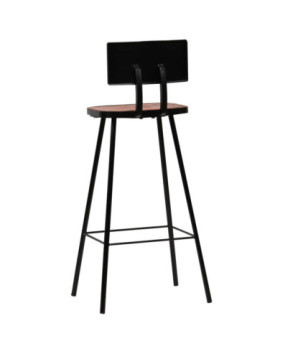 Scaune masă bar multicolor vintage, din lemn masiv reciclat, cu spătar, 4 buc.