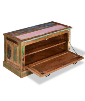 Bancă depozitare pantofi, lemn reciclat - WOODBB550