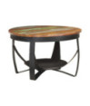 Măsuță cafea aspect industrial, din lemn masiv reciclat, rotundă, Ø68x43 cm, handmade Măsuță cafea aspect industrial, din lemn masiv reciclat, rotundă, Ø68x43 cm, handmade