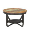 Măsuță cafea aspect industrial, din lemn masiv reciclat, rotundă, Ø68x43 cm, handmade Măsuță cafea aspect industrial, din lemn masiv reciclat, rotundă, Ø68x43 cm, handmade