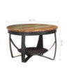 Măsuță cafea aspect industrial, din lemn masiv reciclat, rotundă, Ø68x43 cm, handmade Măsuță cafea aspect industrial, din lemn masiv reciclat, rotundă, Ø68x43 cm, handmade