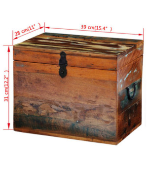 Ladă de depozitare din lemn reciclat, cu aspect antichizat - WOODBB71