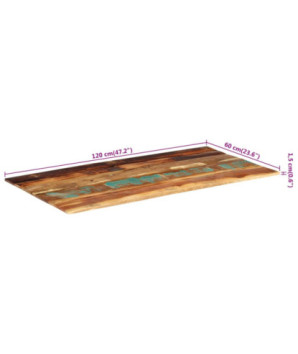 Blat masă cu aspect rustic din lemn masiv reciclat, dreptunghiulară, 120 x 60 cm, handmade