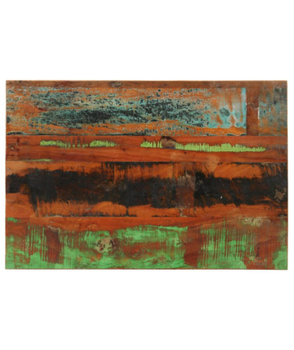 Blat masă rustic din lemn masiv reciclat, dreptunghiulară, 60x90 cm