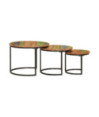 Mese suprapuse, 3 buc., lemn reciclat - WOODBB561