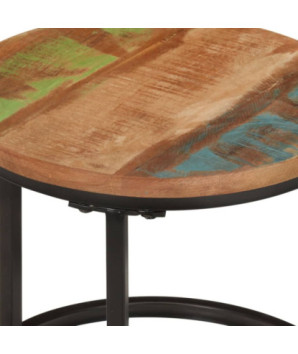 Mese suprapuse, 3 buc., lemn reciclat - WOODBB561