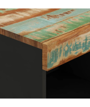 Comodă TV, 85x33x43,5 cm, lemn reciclat, cu aspect industrial - WOODBB562