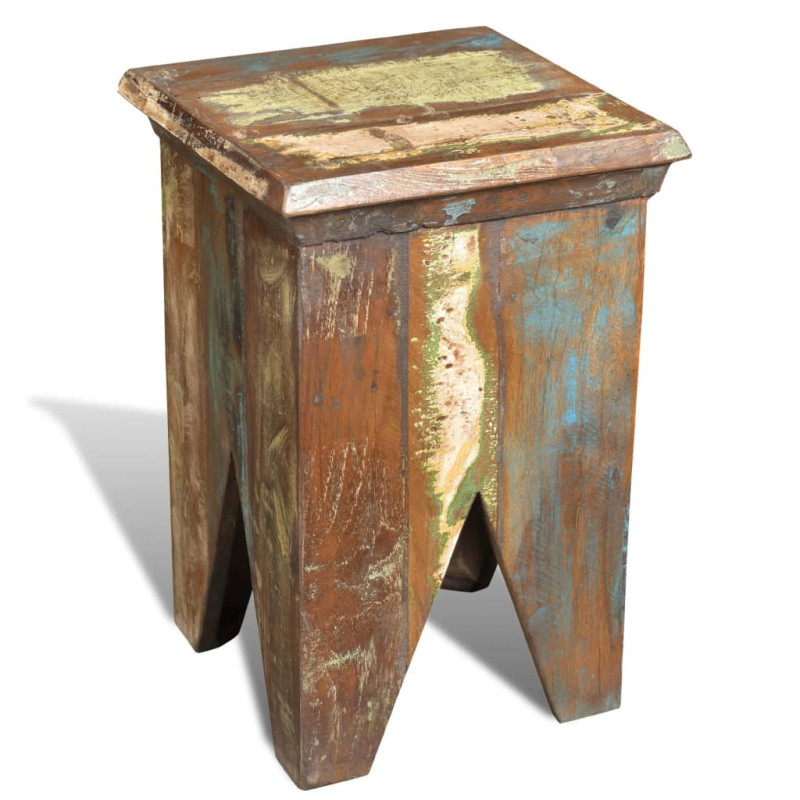 Taburet, lemn reciclat, cu aspect antichizat - WOODBB566 Taburet, lemn reciclat, cu aspect antichizat - WOODBB566