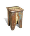Taburet, lemn reciclat, cu aspect antichizat - WOODBB566 Taburet, lemn reciclat, cu aspect antichizat - WOODBB566