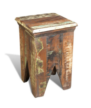 Taburet, lemn reciclat, cu aspect antichizat - WOODBB566