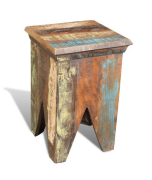 Taburet, lemn reciclat, cu aspect antichizat - WOODBB566