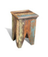 Taburet, lemn reciclat, cu aspect antichizat - WOODBB566 Taburet, lemn reciclat, cu aspect antichizat - WOODBB566
