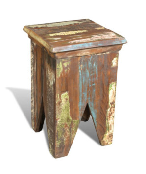 Taburet, lemn reciclat, cu aspect antichizat - WOODBB566