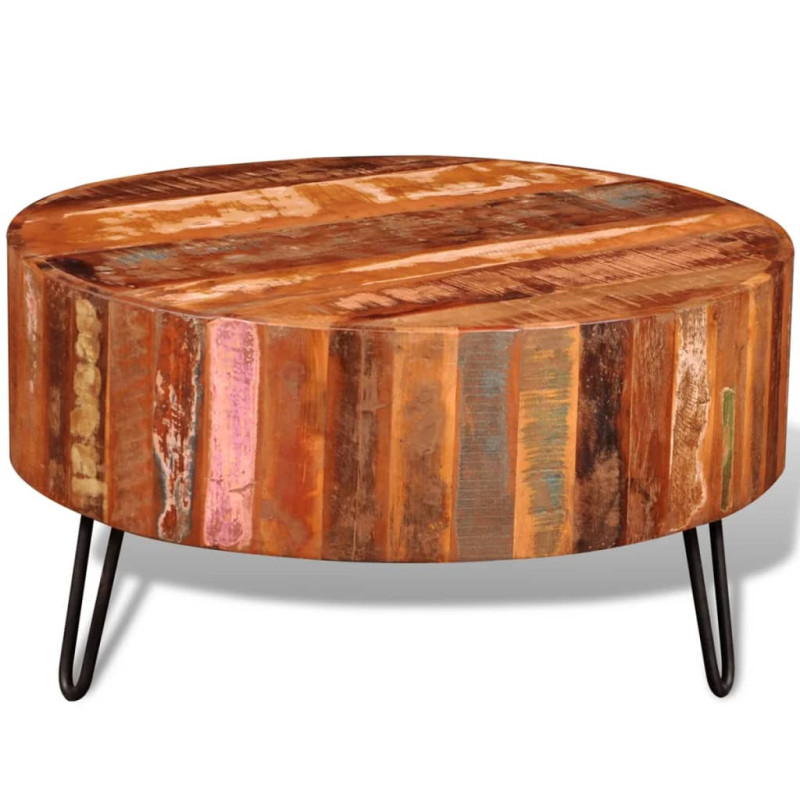 Măsuță cafea vintage, din lemn masiv reciclat, rotundă, 70 x 38 cm, handmade Măsuță cafea vintage, din lemn masiv reciclat, rotundă, 70 x 38 cm, handmade