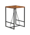 Masă bar cu aspect industrial, din lemn masiv reciclat, pătrată, 70 x 70 x 106 cm