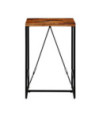 Masă bar cu aspect industrial, din lemn masiv reciclat, pătrată, 70 x 70 x 106 cm