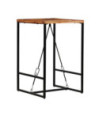 Masă bar cu aspect industrial, din lemn masiv reciclat, pătrată, 70 x 70 x 106 cm