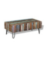 Măsuță de cafea, 100 x 50 x 38 cm, lemn reciclat, cu aspect antichizat - WOODBB569 Măsuță de cafea, 100 x 50 x 38 cm, lemn reciclat, cu aspect antichizat - WOODBB569
