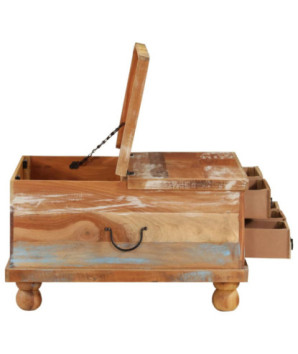 Măsuță cafea vintage, din lemn masiv reciclat, pătrată, 70 x 70 x 38 cm, handmade