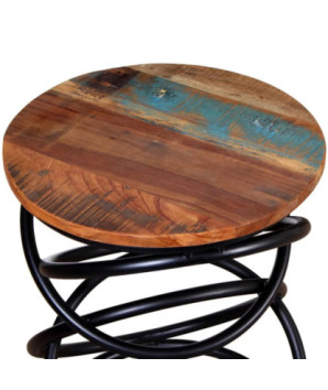 Masă de colț din lemn reciclat, cu aspect vintage - WOODBB573