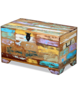 Cufăr de depozitare, lemn reciclat, cu aspect vintage - WOODBB574