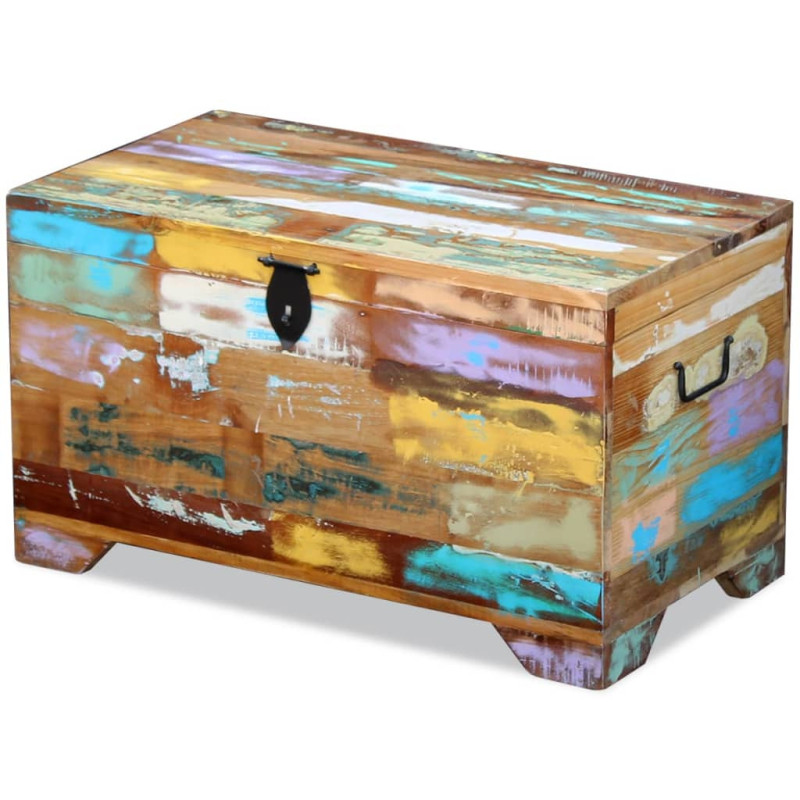 Cufăr de depozitare, lemn reciclat, cu aspect vintage - WOODBB574