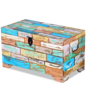 Cufăr de depozitare, lemn reciclat, cu aspect vintage - WOODBB574