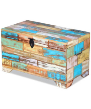 Cufăr de depozitare, lemn reciclat, cu aspect vintage - WOODBB574