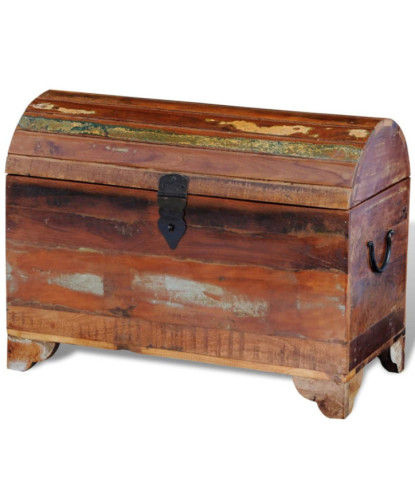 Cufăr de depozitare din lemn reciclat, cu aspect antichizat - WOODBB575