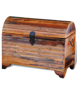 Cufăr de depozitare din lemn reciclat, cu aspect antichizat - WOODBB575