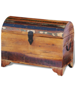Cufăr de depozitare din lemn reciclat, cu aspect antichizat - WOODBB575