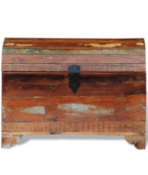 Cufăr de depozitare din lemn reciclat, cu aspect antichizat - WOODBB575