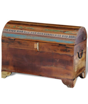 Cufăr de depozitare din lemn reciclat, cu aspect antichizat - WOODBB575