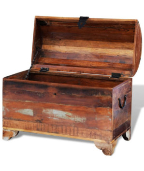 Cufăr de depozitare din lemn reciclat, cu aspect antichizat - WOODBB575