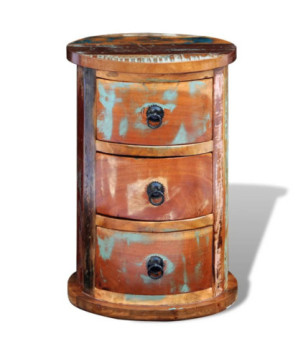 Dulap din lemn reciclat cu 3 setare, cu aspect antichizat - WOODBB74