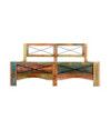 Cadru de pat, 140 x 200 cm, lemn reciclat, cu aspect antichizat - WOODBB579