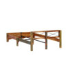 Cadru de pat, 140 x 200 cm, lemn reciclat, cu aspect antichizat - WOODBB579