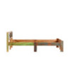 Cadru de pat, 140 x 200 cm, lemn reciclat, cu aspect antichizat - WOODBB579