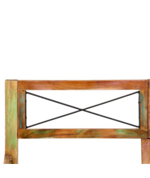 Cadru de pat, 140 x 200 cm, lemn reciclat, cu aspect antichizat - WOODBB579