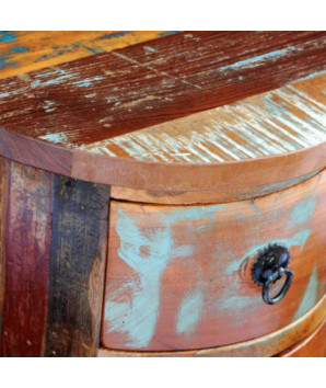 Dulap din lemn reciclat cu 3 setare, cu aspect antichizat - WOODBB74