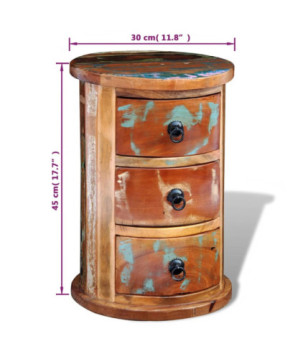 Dulap din lemn reciclat cu 3 setare, cu aspect antichizat - WOODBB74