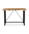 Masă bar cu 6 scaune fără spătar, aspect industrial, din lemn masiv reciclat, dreptunghiulară, 150 x 70 x 107 cm, handmade Masă bar cu 6 scaune fără spătar, aspect industrial, din lemn masiv reciclat, dreptunghiulară, 150 x 70 x 107 cm, handmade