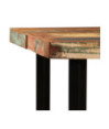 Masă bar cu 6 scaune fără spătar, aspect industrial, din lemn masiv reciclat, dreptunghiulară, 150 x 70 x 107 cm, handmade Masă bar cu 6 scaune fără spătar, aspect industrial, din lemn masiv reciclat, dreptunghiulară, 150 x 70 x 107 cm, handmade