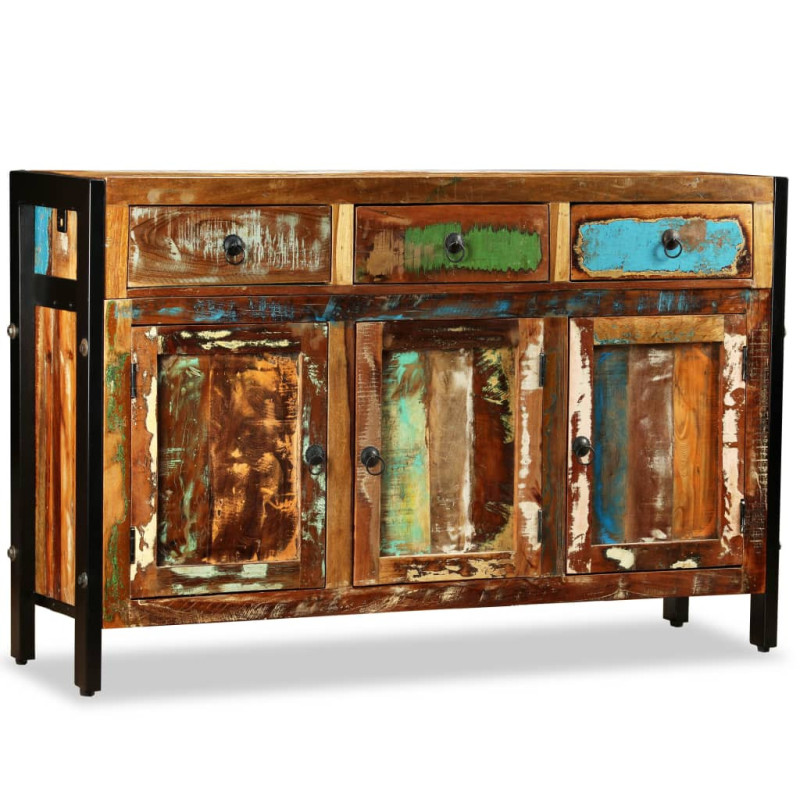 Bufet din lemn reciclat, 120x35x76 cm, cu aspect antichizat - WOODBB589 Bufet din lemn reciclat, 120x35x76 cm, cu aspect antichizat - WOODBB589