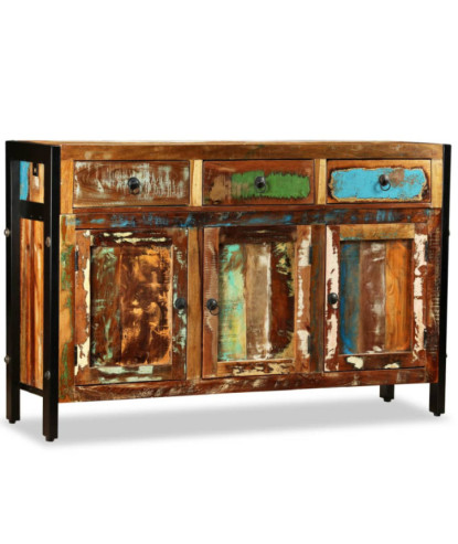 Bufet din lemn reciclat, 120x35x76 cm, cu aspect antichizat - WOODBB589