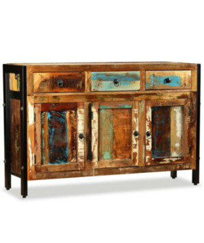 Bufet din lemn reciclat, 120x35x76 cm, cu aspect antichizat - WOODBB589