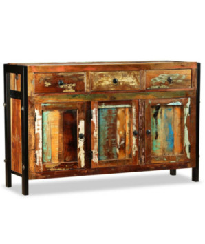 Bufet din lemn reciclat, 120x35x76 cm, cu aspect antichizat - WOODBB589