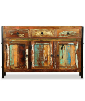 Bufet din lemn reciclat, 120x35x76 cm, cu aspect antichizat - WOODBB589