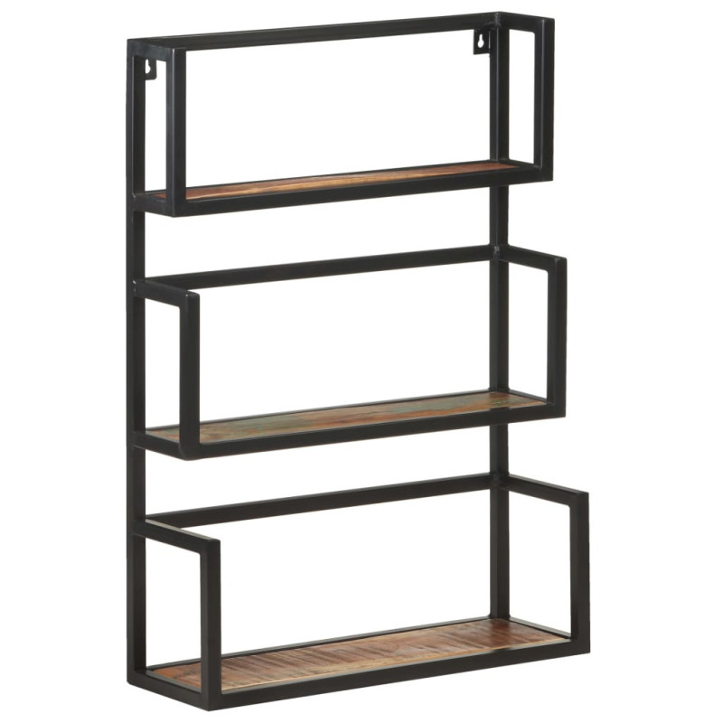 Raft de perete, 60x20x85 cm, lemn reciclat - WOODBB590