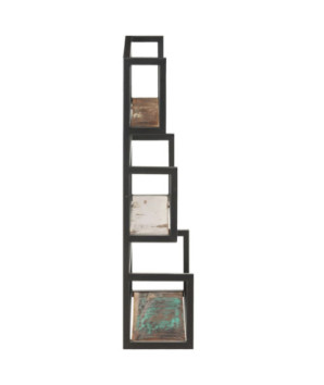 Raft de perete, 60x20x85 cm, lemn reciclat - WOODBB590